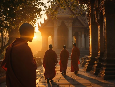 Monks in Cambodia